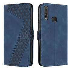 Funda de Cuero Cartera con Soporte Carcasa H04X para Vivo Y12 Azul