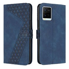 Funda de Cuero Cartera con Soporte Carcasa H04X para Vivo Y21 Azul