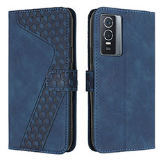 Funda de Cuero Cartera con Soporte Carcasa H04X para Vivo Y74s 5G Azul