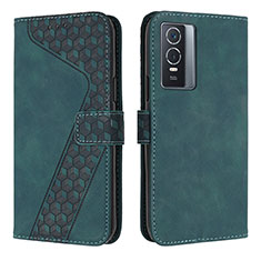 Funda de Cuero Cartera con Soporte Carcasa H04X para Vivo Y74s 5G Verde