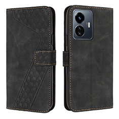 Funda de Cuero Cartera con Soporte Carcasa H04X para Vivo Y77 5G Negro