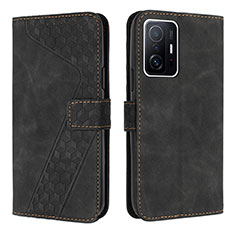 Funda de Cuero Cartera con Soporte Carcasa H04X para Xiaomi Mi 11T Pro 5G Negro