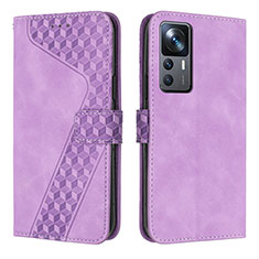 Funda de Cuero Cartera con Soporte Carcasa H04X para Xiaomi Mi 12T 5G Morado