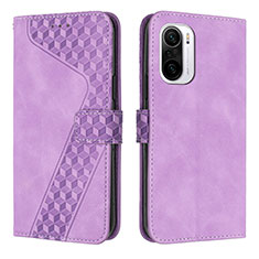 Funda de Cuero Cartera con Soporte Carcasa H04X para Xiaomi Poco F3 5G Morado