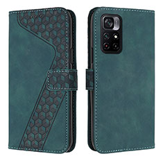 Funda de Cuero Cartera con Soporte Carcasa H04X para Xiaomi Poco M4 Pro 5G Verde