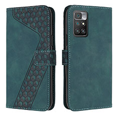 Funda de Cuero Cartera con Soporte Carcasa H04X para Xiaomi Redmi 10 (2022) Verde