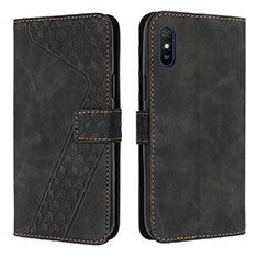 Funda de Cuero Cartera con Soporte Carcasa H04X para Xiaomi Redmi 9A Negro