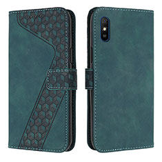 Funda de Cuero Cartera con Soporte Carcasa H04X para Xiaomi Redmi 9A Verde