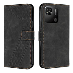 Funda de Cuero Cartera con Soporte Carcasa H04X para Xiaomi Redmi 9C Negro