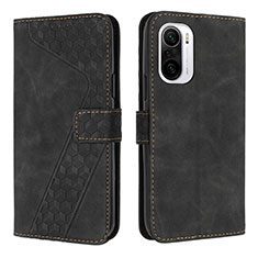 Funda de Cuero Cartera con Soporte Carcasa H04X para Xiaomi Redmi K40 Pro 5G Negro