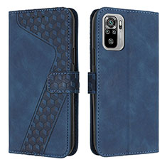 Funda de Cuero Cartera con Soporte Carcasa H04X para Xiaomi Redmi Note 10 4G Azul