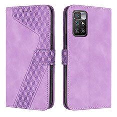 Funda de Cuero Cartera con Soporte Carcasa H04X para Xiaomi Redmi Note 11 4G (2021) Morado