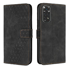 Funda de Cuero Cartera con Soporte Carcasa H04X para Xiaomi Redmi Note 11 4G (2022) Negro