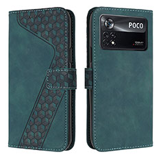 Funda de Cuero Cartera con Soporte Carcasa H04X para Xiaomi Redmi Note 11E Pro 5G Verde