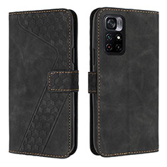 Funda de Cuero Cartera con Soporte Carcasa H04X para Xiaomi Redmi Note 11S 5G Negro