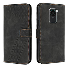 Funda de Cuero Cartera con Soporte Carcasa H04X para Xiaomi Redmi Note 9 Negro