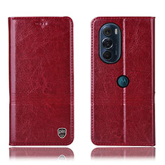 Funda de Cuero Cartera con Soporte Carcasa H05P para Motorola Moto Edge 30 Pro 5G Rojo