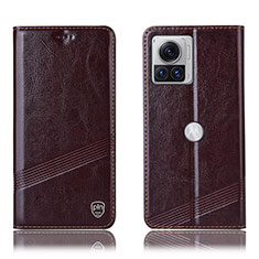 Funda de Cuero Cartera con Soporte Carcasa H05P para Motorola Moto Edge 30 Ultra 5G Marron