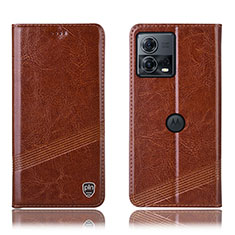 Funda de Cuero Cartera con Soporte Carcasa H05P para Motorola Moto Edge S30 Pro 5G Marron Claro