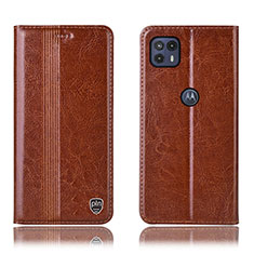 Funda de Cuero Cartera con Soporte Carcasa H05P para Motorola Moto G50 5G Marron Claro