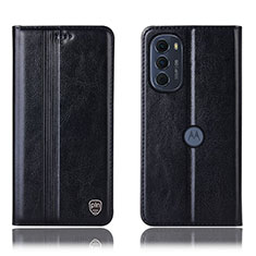 Funda de Cuero Cartera con Soporte Carcasa H05P para Motorola MOTO G52 Negro