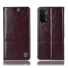 Funda de Cuero Cartera con Soporte Carcasa H05P para OnePlus Nord N200 5G Marron