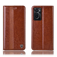 Funda de Cuero Cartera con Soporte Carcasa H05P para Oppo A36 Marron Claro