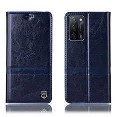 Funda de Cuero Cartera con Soporte Carcasa H05P para Oppo A56 5G Azul