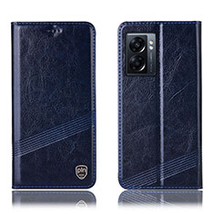 Funda de Cuero Cartera con Soporte Carcasa H05P para Oppo A77 5G Azul