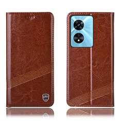 Funda de Cuero Cartera con Soporte Carcasa H05P para Oppo A78 4G Marron Claro