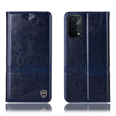 Funda de Cuero Cartera con Soporte Carcasa H05P para Oppo A93 5G Azul