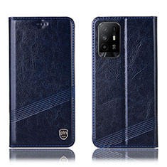 Funda de Cuero Cartera con Soporte Carcasa H05P para Oppo A95 5G Azul