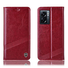 Funda de Cuero Cartera con Soporte Carcasa H05P para Realme Q5i 5G Rojo