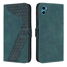 Funda de Cuero Cartera con Soporte Carcasa H05X para Motorola Moto E22S Verde