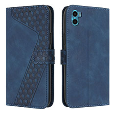 Funda de Cuero Cartera con Soporte Carcasa H05X para Motorola Moto E32 India Azul