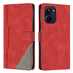 Funda de Cuero Cartera con Soporte Carcasa H05X para Realme 10 4G Rojo