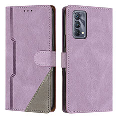 Funda de Cuero Cartera con Soporte Carcasa H05X para Realme GT Master 5G Morado