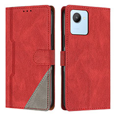 Funda de Cuero Cartera con Soporte Carcasa H05X para Realme Narzo 50i Prime Rojo