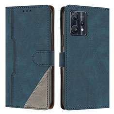 Funda de Cuero Cartera con Soporte Carcasa H05X para Realme V25 5G Azul