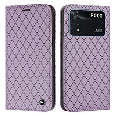 Funda de Cuero Cartera con Soporte Carcasa H05X para Xiaomi Poco M4 Pro 4G Morado