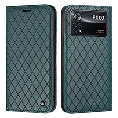 Funda de Cuero Cartera con Soporte Carcasa H05X para Xiaomi Poco X4 Pro 5G Verde