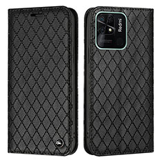 Funda de Cuero Cartera con Soporte Carcasa H05X para Xiaomi Redmi 10 India Negro