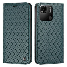 Funda de Cuero Cartera con Soporte Carcasa H05X para Xiaomi Redmi 9C Verde