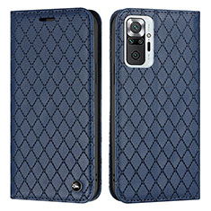 Funda de Cuero Cartera con Soporte Carcasa H05X para Xiaomi Redmi Note 10 Pro 4G Azul