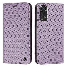 Funda de Cuero Cartera con Soporte Carcasa H05X para Xiaomi Redmi Note 11 4G (2022) Morado