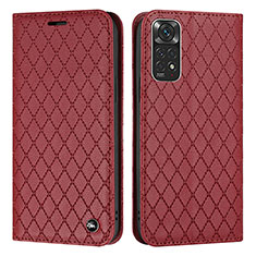 Funda de Cuero Cartera con Soporte Carcasa H05X para Xiaomi Redmi Note 11 4G (2022) Rojo