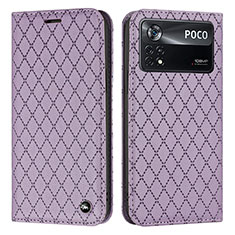 Funda de Cuero Cartera con Soporte Carcasa H05X para Xiaomi Redmi Note 11E Pro 5G Morado