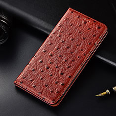 Funda de Cuero Cartera con Soporte Carcasa H06 para Apple iPhone 13 Pro Max Marron Claro