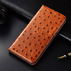 Funda de Cuero Cartera con Soporte Carcasa H06 para Apple iPhone 14 Pro Naranja