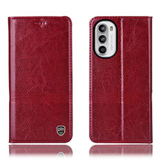 Funda de Cuero Cartera con Soporte Carcasa H06P para Motorola Moto Edge (2022) 5G Rojo